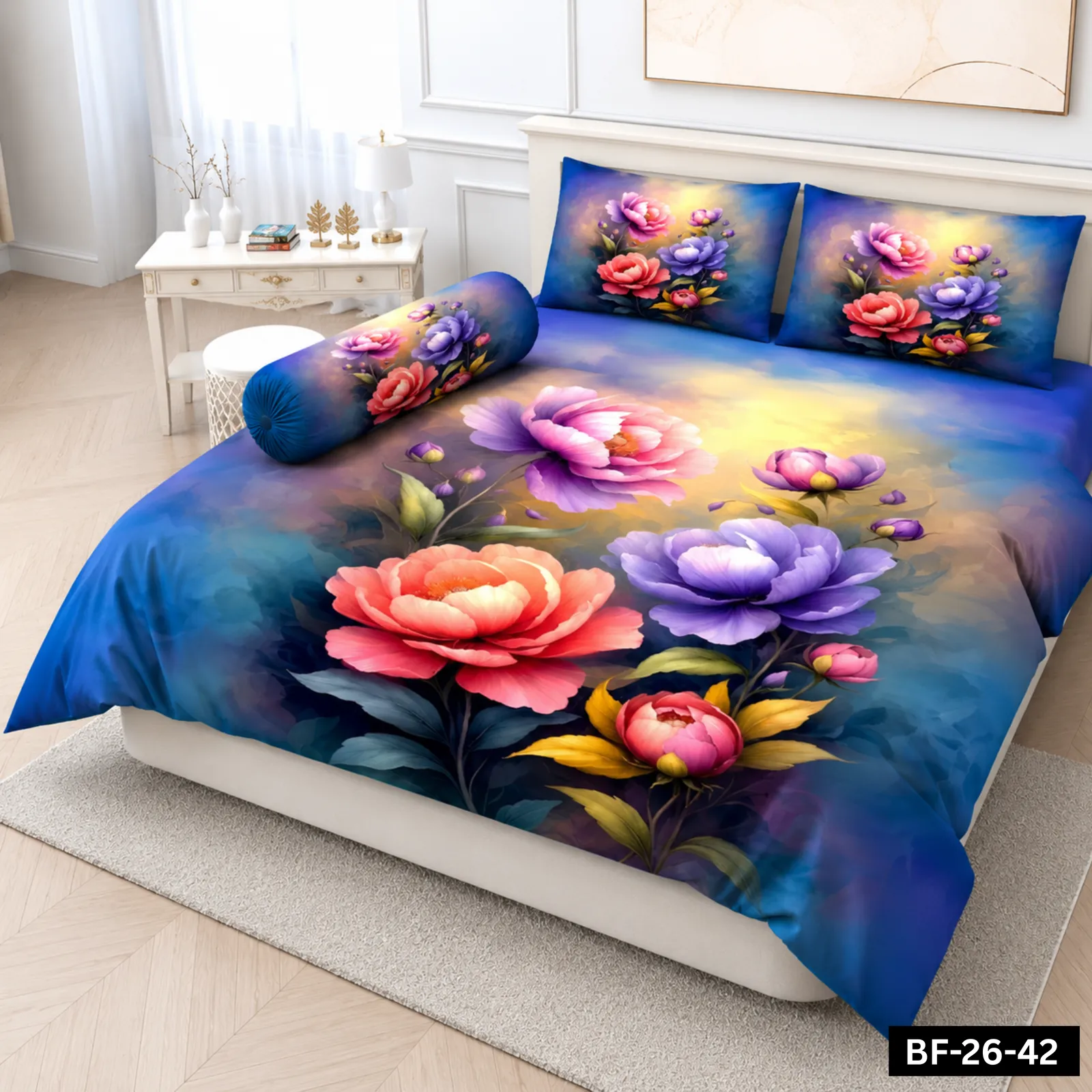 Premium Bonafide 100% France Cotton Ready-Made Bedsheet Set – 4pcs