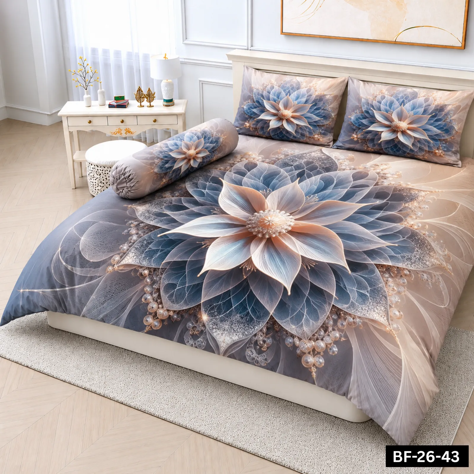 Premium Bonafide 100% France Cotton Ready-Made Bedsheet Set – 4pcs