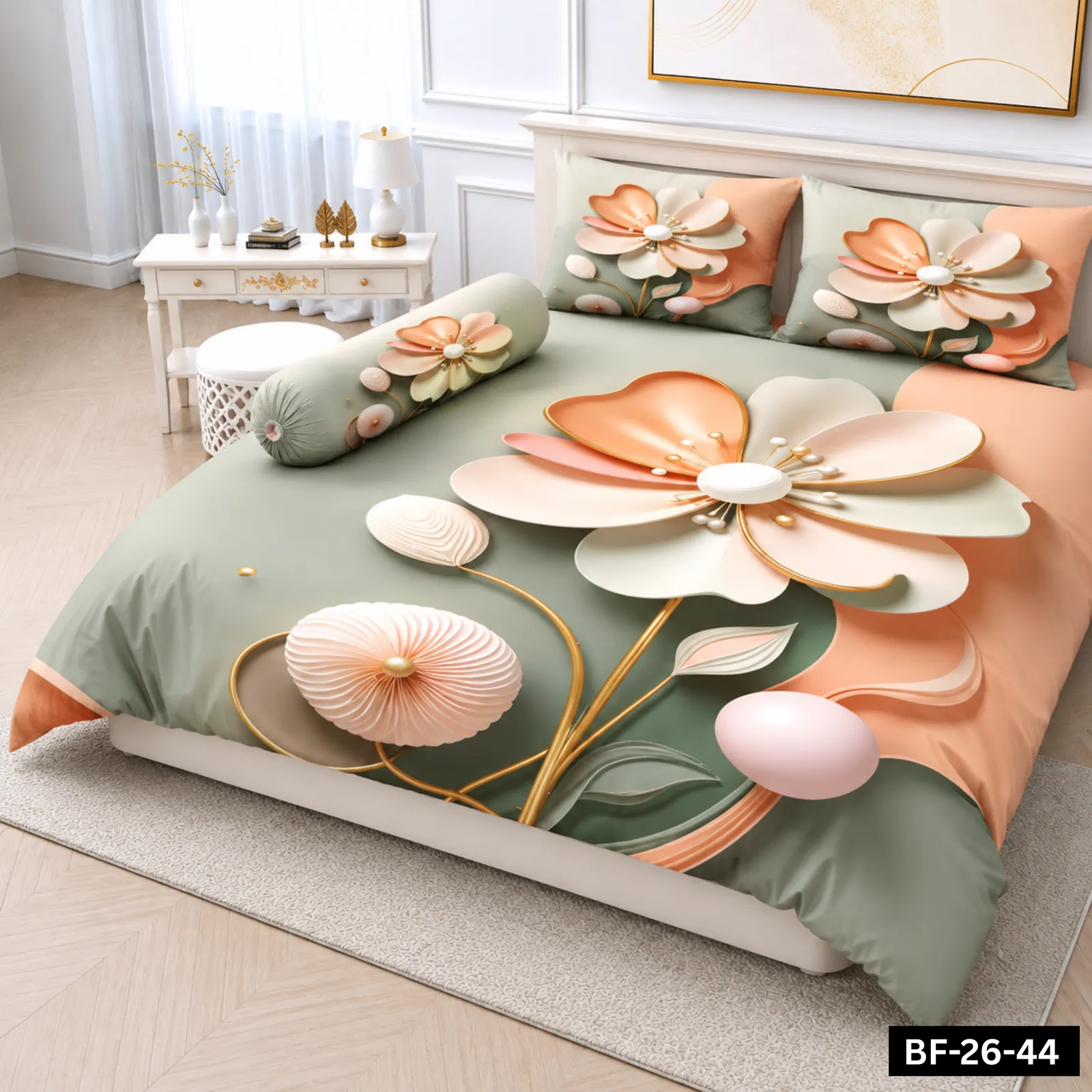 Premium Bonafide 100% France Cotton Ready-Made Bedsheet Set – 4pcs
