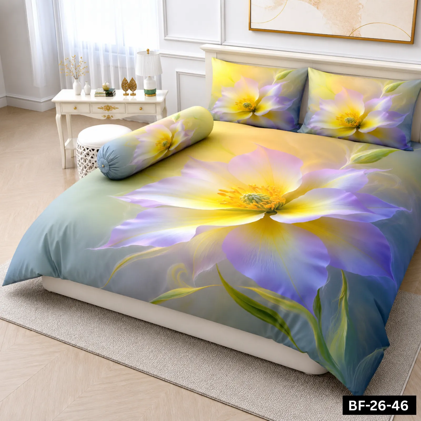 Premium Bonafide 100% France Cotton Ready-Made Bedsheet Set – 4pcs