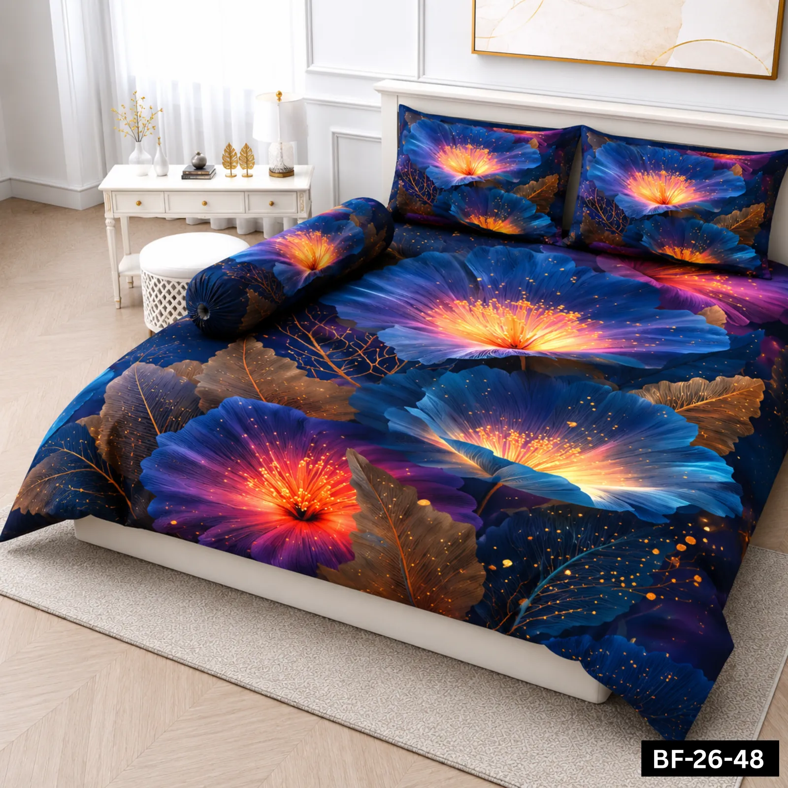 Premium Bonafide 100% France Cotton Ready-Made Bedsheet Set – 4pcs