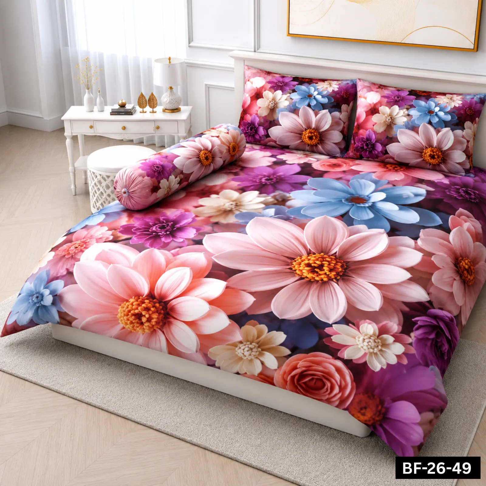 Premium Bonafide 100% France Cotton Ready-Made Bedsheet Set – 4pcs