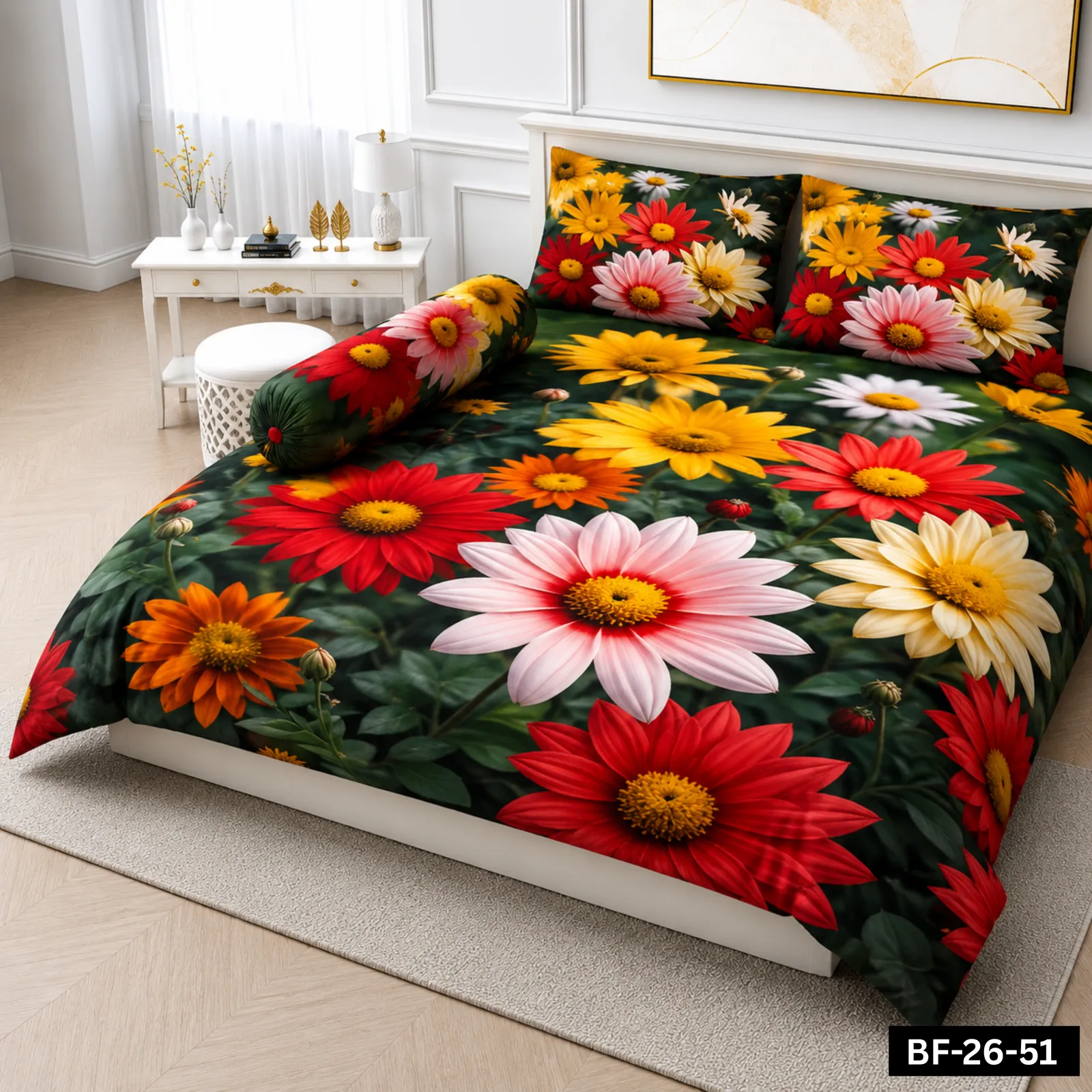 Premium Bonafide 100% France Cotton Ready-Made Bedsheet Set – 4pcs