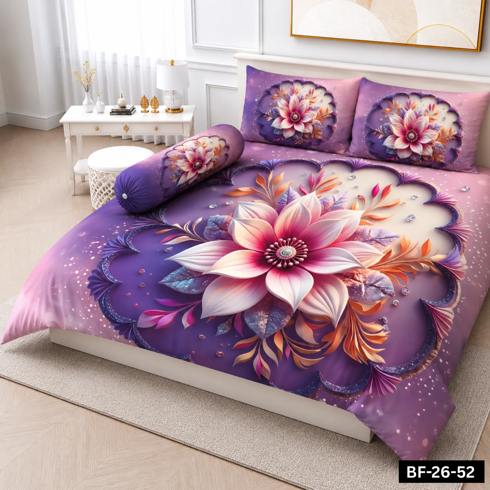 Premium Bonafide 100% France Cotton Ready-Made Bedsheet Set – 4pcs