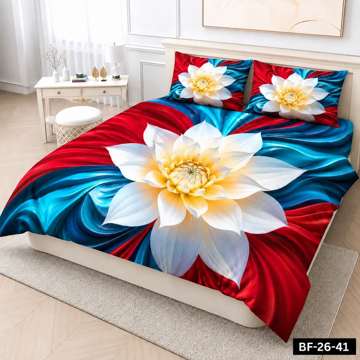 Premium Bonafide 100% France Cotton Readymade Bedsheet Set – 3pcs
